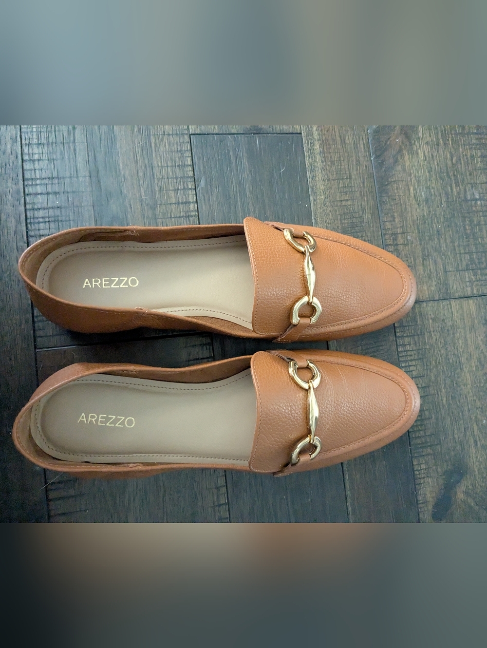 Arezzo Women's Tan Leather Bit Loafers